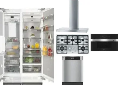 6 Piece Package Includes Refrigerator, Freezer, Cooktop, Wall Oven, Hood And Dishwasher