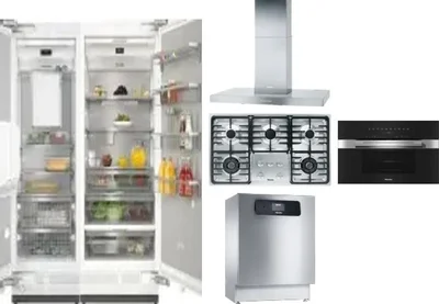 6 Piece Package Includes Refrigerator, Freezer, Cooktop, Wall Oven, Hood And Dishwasher