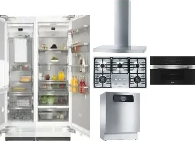 6 Piece Package Includes Refrigerator, Freezer, Cooktop, Wall Oven, Hood And Dishwasher