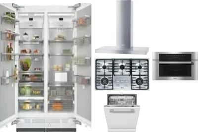 6 Piece Package Includes Refrigerator, Freezer, Cooktop, Wall Oven, Hood And Dishwasher