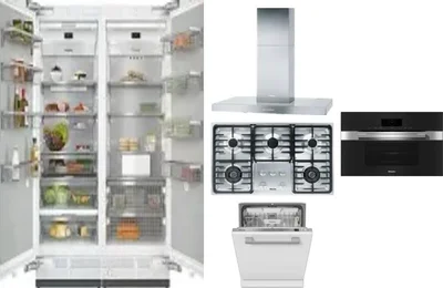 6 Piece Package Includes Refrigerator, Freezer, Cooktop, Wall Oven, Hood And Dishwasher