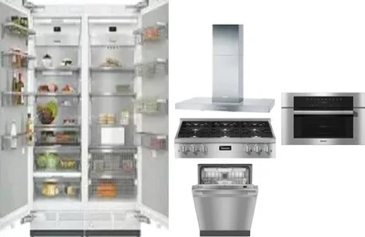 6 Piece Package Includes Refrigerator, Freezer, Cooktop, Wall Oven, Hood And Dishwasher