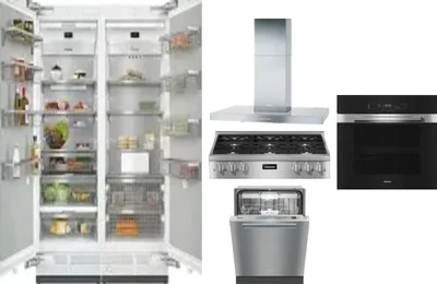 6 Piece Package Includes Refrigerator, Freezer, Cooktop, Wall Oven, Hood And Dishwasher