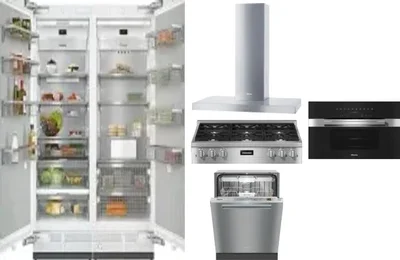 6 Piece Package Includes Refrigerator, Freezer, Cooktop, Wall Oven, Hood And Dishwasher