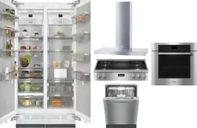 6 Piece Package Includes Refrigerator, Freezer, Cooktop, Wall Oven, Hood And Dishwasher