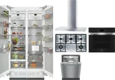 6 Piece Package Includes Refrigerator, Freezer, Cooktop, Wall Oven, Hood And Dishwasher