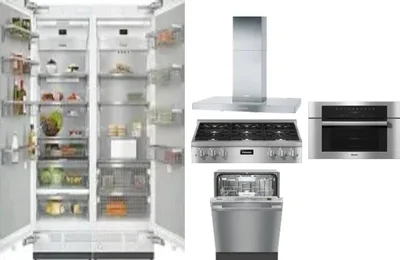 6 Piece Package Includes Refrigerator, Freezer, Cooktop, Wall Oven, Hood And Dishwasher