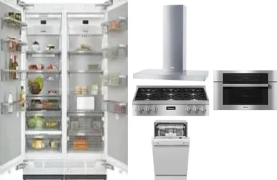 6 Piece Package Includes Refrigerator, Freezer, Cooktop, Wall Oven, Hood And Dishwasher
