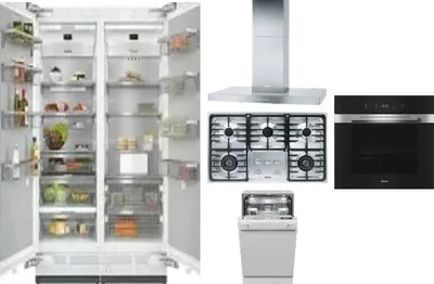 6 Piece Package Includes Refrigerator, Freezer, Cooktop, Wall Oven, Hood And Dishwasher