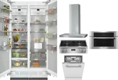 6 Piece Package Includes Refrigerator, Freezer, Cooktop, Wall Oven, Hood And Dishwasher