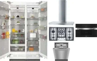 6 Piece Package Includes Refrigerator, Freezer, Cooktop, Wall Oven, Hood And Dishwasher
