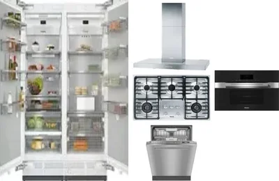 6 Piece Package Includes Refrigerator, Freezer, Cooktop, Wall Oven, Hood And Dishwasher