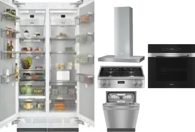 6 Piece Package Includes Refrigerator, Freezer, Cooktop, Wall Oven, Hood And Dishwasher