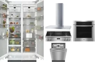 6 Piece Package Includes Refrigerator, Freezer, Cooktop, Wall Oven, Hood And Dishwasher