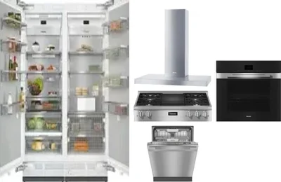 6 Piece Package Includes Refrigerator, Freezer, Cooktop, Wall Oven, Hood And Dishwasher