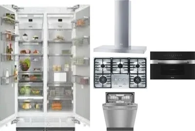 6 Piece Package Includes Refrigerator, Freezer, Cooktop, Wall Oven, Hood And Dishwasher