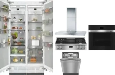 6 Piece Package Includes Refrigerator, Freezer, Cooktop, Wall Oven, Hood And Dishwasher