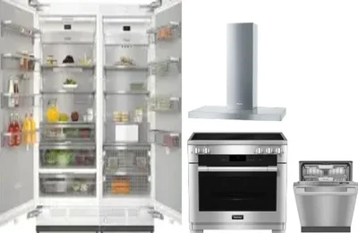 5 Piece Package Includes Refrigerator, Freezer, Range, Hood And Dishwasher