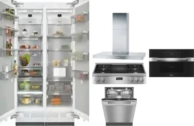 6 Piece Package Includes Refrigerator, Freezer, Cooktop, Wall Oven, Hood And Dishwasher