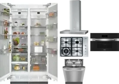 6 Piece Package Includes Refrigerator, Freezer, Cooktop, Wall Oven, Hood And Dishwasher