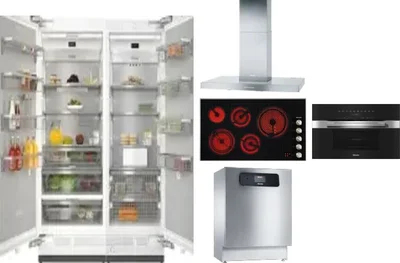 6 Piece Package Includes Refrigerator, Freezer, Cooktop, Wall Oven, Hood And Dishwasher