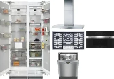 6 Piece Package Includes Refrigerator, Freezer, Cooktop, Wall Oven, Hood And Dishwasher