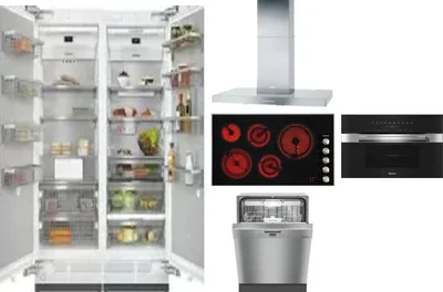 6 Piece Package Includes Refrigerator, Freezer, Cooktop, Wall Oven, Hood And Dishwasher