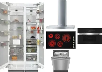 6 Piece Package Includes Refrigerator, Freezer, Cooktop, Wall Oven, Hood And Dishwasher