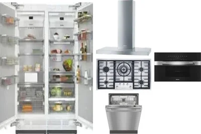 6 Piece Package Includes Refrigerator, Freezer, Cooktop, Wall Oven, Hood And Dishwasher