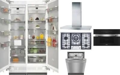 6 Piece Package Includes Refrigerator, Freezer, Cooktop, Wall Oven, Hood And Dishwasher