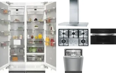 6 Piece Package Includes Refrigerator, Freezer, Cooktop, Wall Oven, Hood And Dishwasher