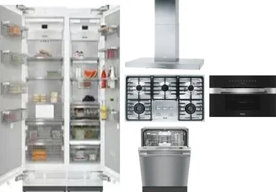6 Piece Package Includes Refrigerator, Freezer, Cooktop, Wall Oven, Hood And Dishwasher