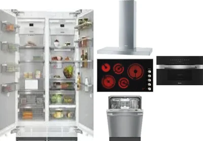6 Piece Package Includes Refrigerator, Freezer, Cooktop, Wall Oven, Hood And Dishwasher