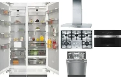 6 Piece Package Includes Refrigerator, Freezer, Cooktop, Wall Oven, Hood And Dishwasher