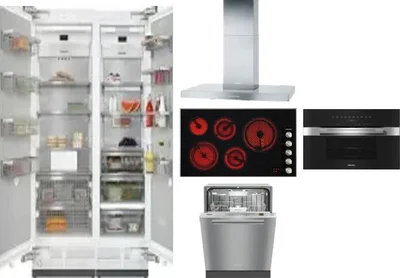6 Piece Package Includes Refrigerator, Freezer, Cooktop, Wall Oven, Hood And Dishwasher
