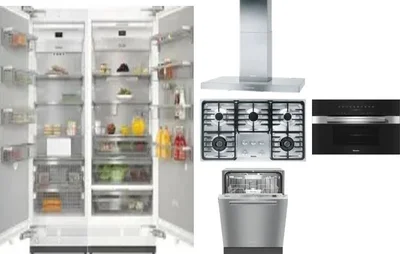 6 Piece Package Includes Refrigerator, Freezer, Cooktop, Wall Oven, Hood And Dishwasher