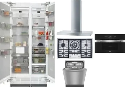6 Piece Package Includes Refrigerator, Freezer, Cooktop, Wall Oven, Hood And Dishwasher