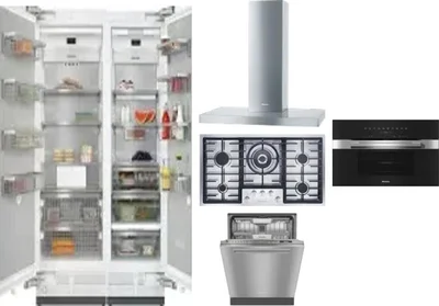 6 Piece Package Includes Refrigerator, Freezer, Cooktop, Wall Oven, Hood And Dishwasher