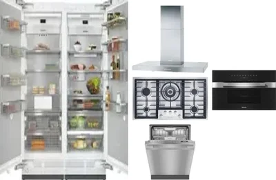 6 Piece Package Includes Refrigerator, Freezer, Cooktop, Wall Oven, Hood And Dishwasher