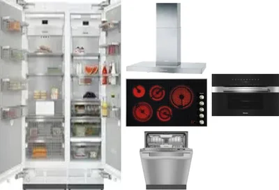 6 Piece Package Includes Refrigerator, Freezer, Cooktop, Wall Oven, Hood And Dishwasher