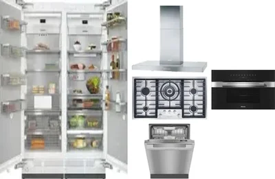 6 Piece Package Includes Refrigerator, Freezer, Cooktop, Wall Oven, Hood And Dishwasher