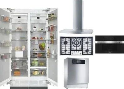 6 Piece Package Includes Refrigerator, Freezer, Cooktop, Wall Oven, Hood And Dishwasher