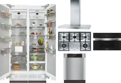6 Piece Package Includes Refrigerator, Freezer, Cooktop, Wall Oven, Hood And Dishwasher