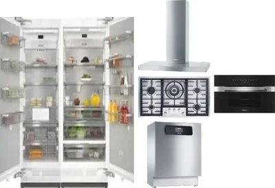 6 Piece Package Includes Refrigerator, Freezer, Cooktop, Wall Oven, Hood And Dishwasher