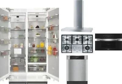 6 Piece Package Includes Refrigerator, Freezer, Cooktop, Wall Oven, Hood And Dishwasher