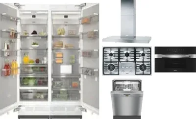 6 Piece Package Includes Refrigerator, Freezer, Cooktop, Wall Oven, Hood And Dishwasher