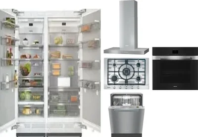 6 Piece Package Includes Refrigerator, Freezer, Cooktop, Wall Oven, Hood And Dishwasher