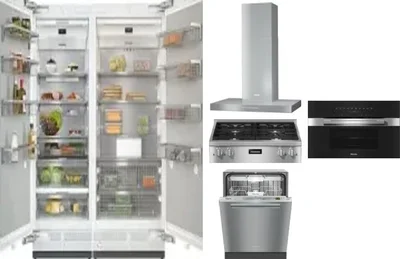 6 Piece Package Includes Refrigerator, Freezer, Cooktop, Wall Oven, Hood And Dishwasher