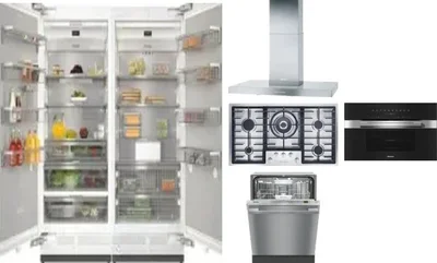 6 Piece Package Includes Refrigerator, Freezer, Cooktop, Wall Oven, Hood And Dishwasher
