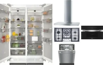 6 Piece Package Includes Refrigerator, Freezer, Cooktop, Wall Oven, Hood And Dishwasher